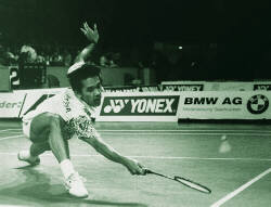 German-Open-Gewinner Rashid Sidek in Action